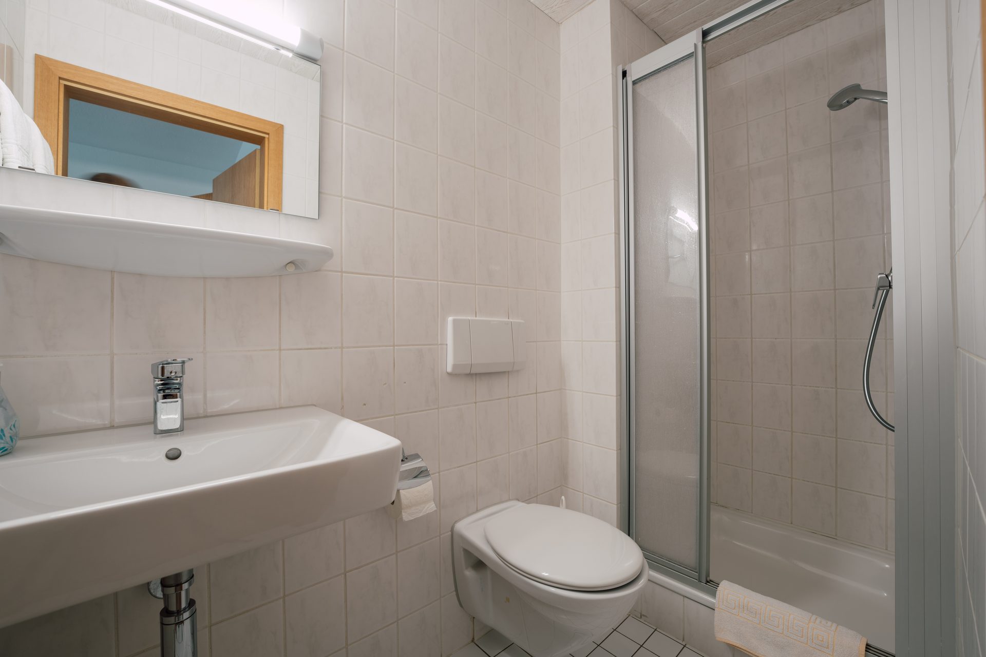 Badezimmer mit Dusche und WC